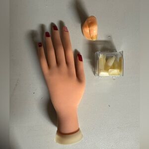 Practice Mannequin Hand with Red Nails